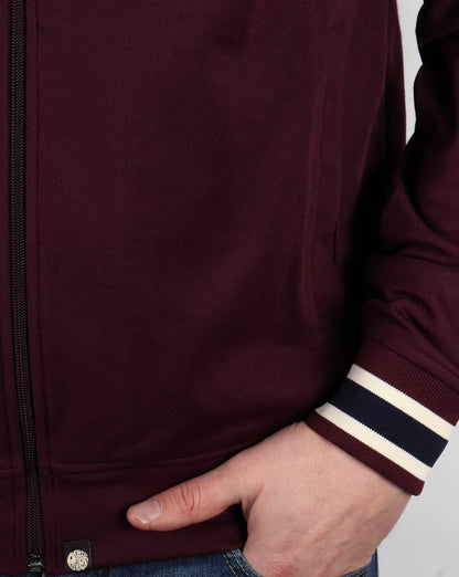 Pretty Green – Forston Trainingsjacke in Burgunderrot