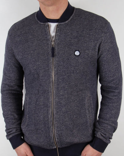 Pretty Green – Emsworth – Sweatshirt mit Reißverschluss in Marineblau