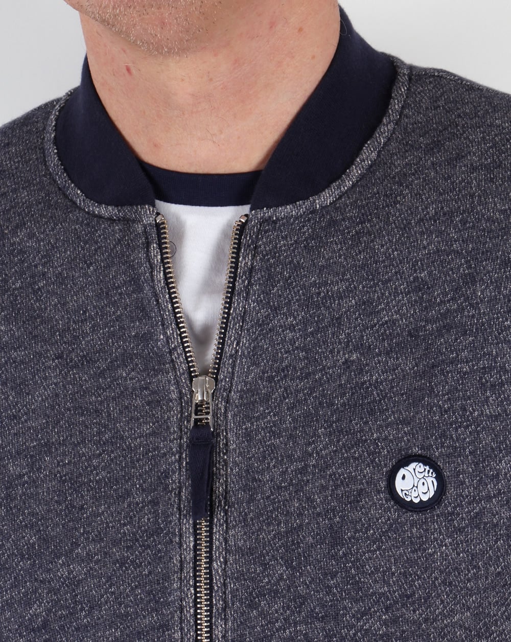 Pretty Green – Emsworth – Sweatshirt mit Reißverschluss in Marineblau