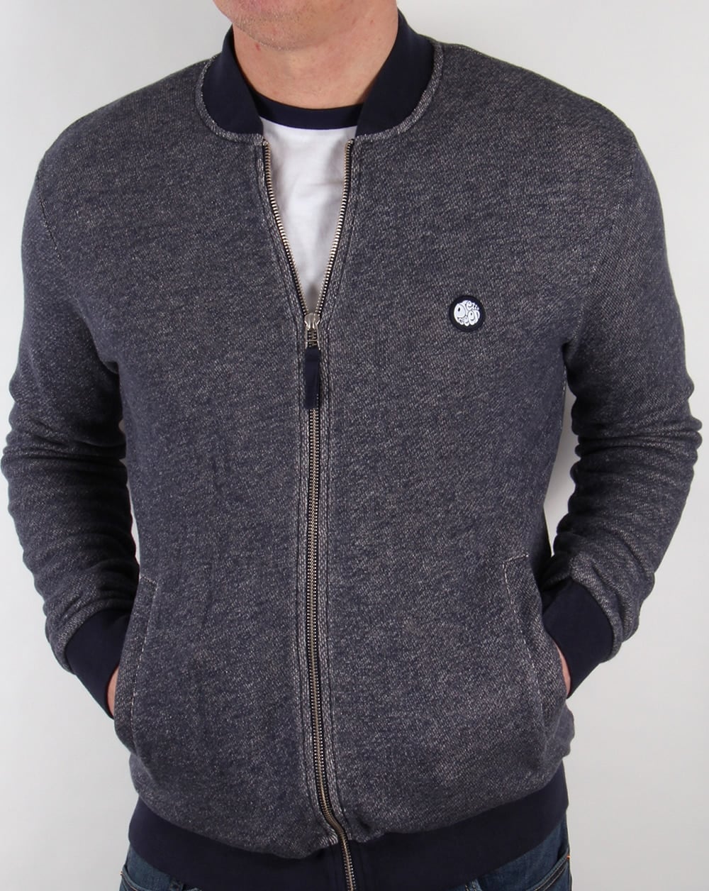 Pretty Green – Emsworth – Sweatshirt mit Reißverschluss in Marineblau