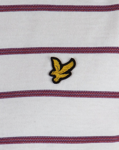 Lyle And Scott – Weißes T-Shirt mit Vogelaugenstreifen