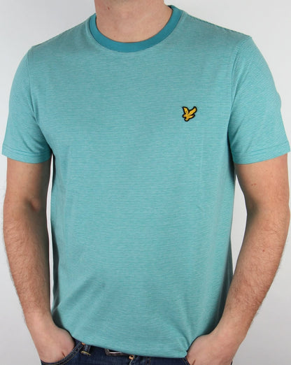 Lyle And Scott – T-Shirt mit feinen Streifen in Pagodenblau