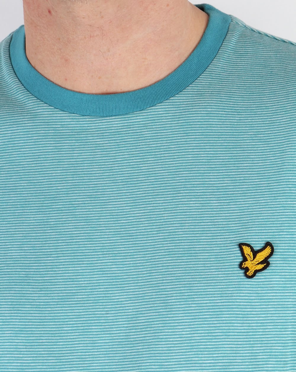 Lyle And Scott – T-Shirt mit feinen Streifen in Pagodenblau