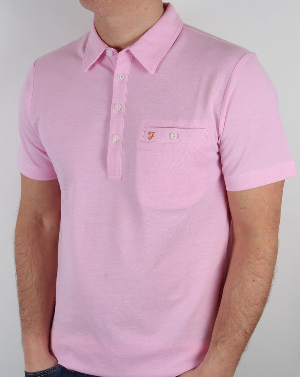 Farah Vintage Tennyson Poloshirt Horizon Pink