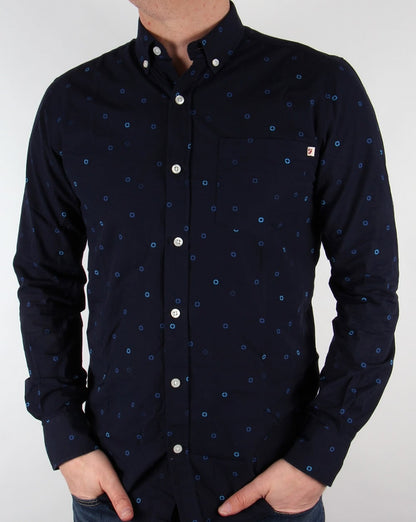 Farah Vintage Eamont Hemd Dunkelblau