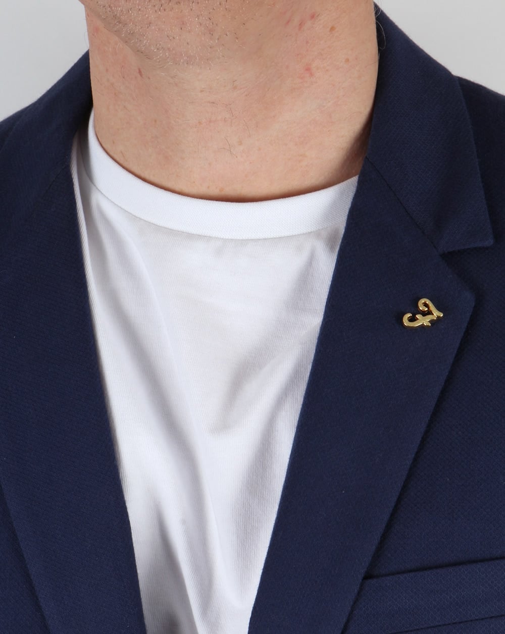 Farah Vintage – Newington – Blazer in Honigwabenoptik, Marineblau
