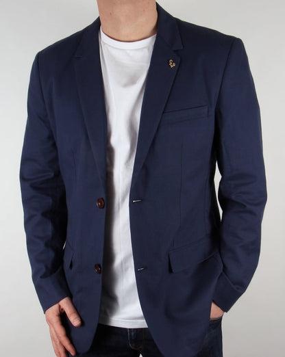 Farah Vintage – Newington – Blazer in Honigwabenoptik, Marineblau