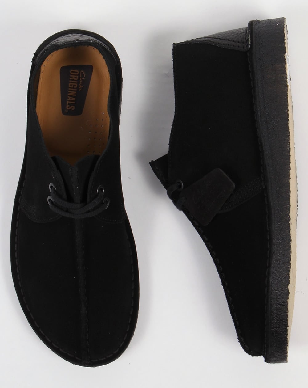 Clarks Originals – Desert Trek – Schwarze Wildlederschuhe
