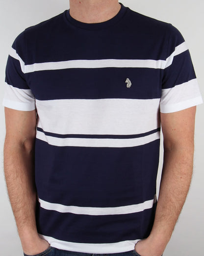 Luke Normandy Streifen-T-Shirt Marina Blau
