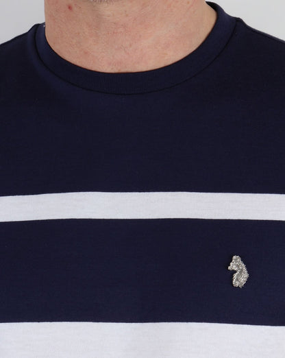 Luke Normandy Streifen-T-Shirt Marina Blau