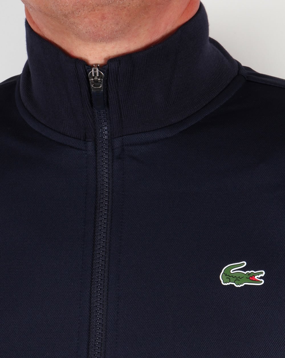 Lacoste – Trainingsoberteil mit Schulterstreifen, Marineblau/Royalblau/Weiß