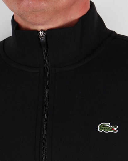 Lacoste – Schwarzes Trainingsoberteil mit Reißverschluss