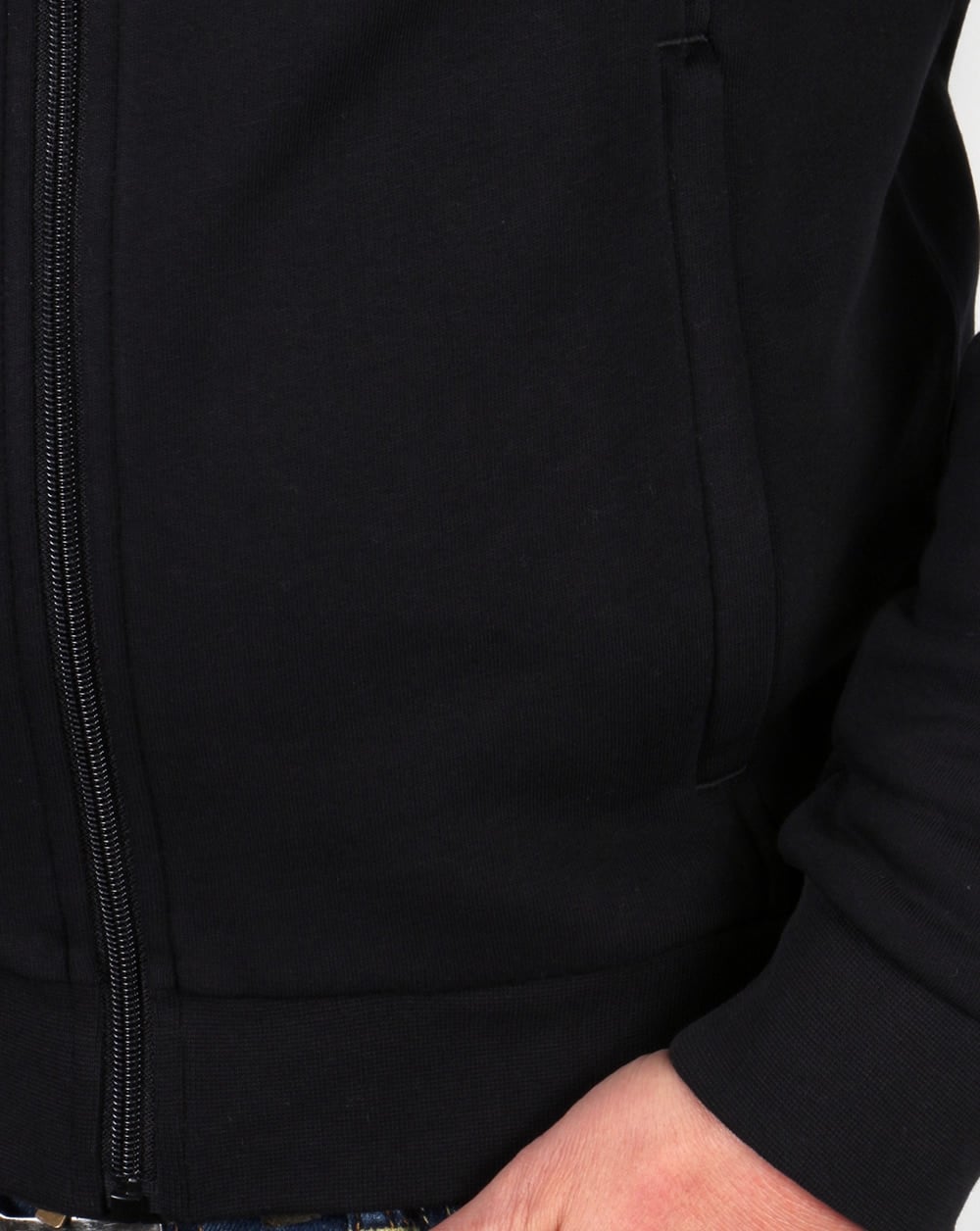 Lacoste – Schwarzes Trainingsoberteil mit Reißverschluss