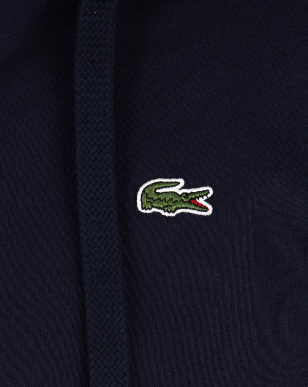 Lacoste – Marineblaues Kapuzensweatshirt mit durchgehendem Reißverschluss
