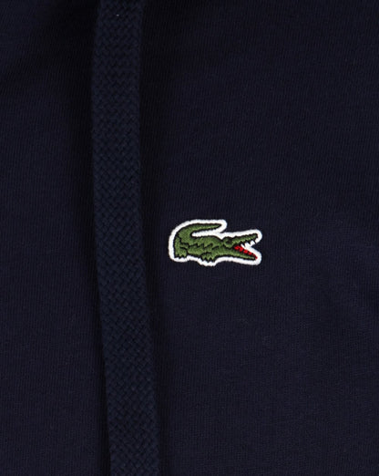 Lacoste – Marineblaues Kapuzensweatshirt mit durchgehendem Reißverschluss