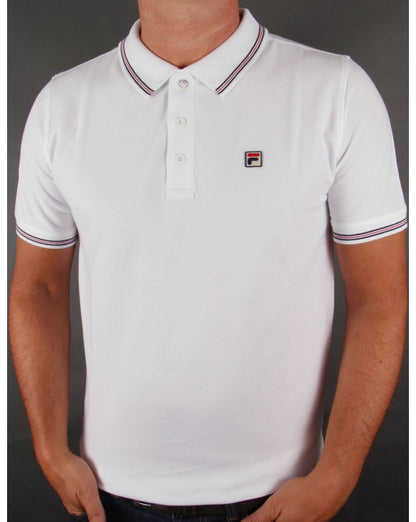 Fila Vintage Matcho 3 Poloshirt im Doppelpack, Weiß/Marineblau