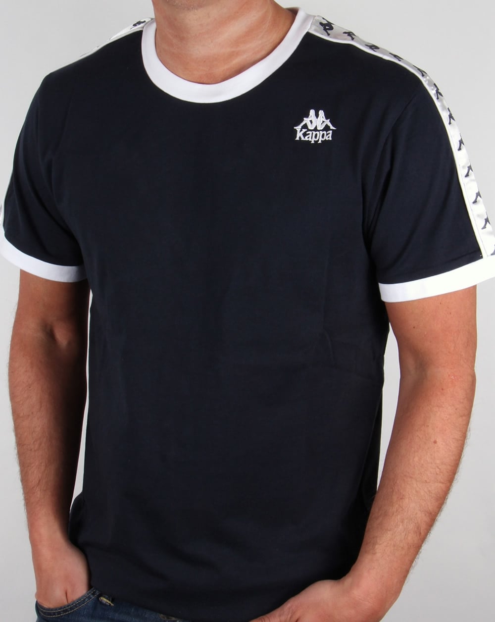 Robe Di Kappa Logo Ringer Taping T-Shirt Marineblau