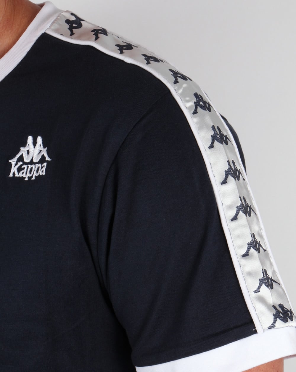 Robe Di Kappa Logo Ringer Taping T-Shirt Marineblau