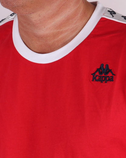 Robe Di Kappa – T-Shirt mit Ringer-Taping und Logo in Rot