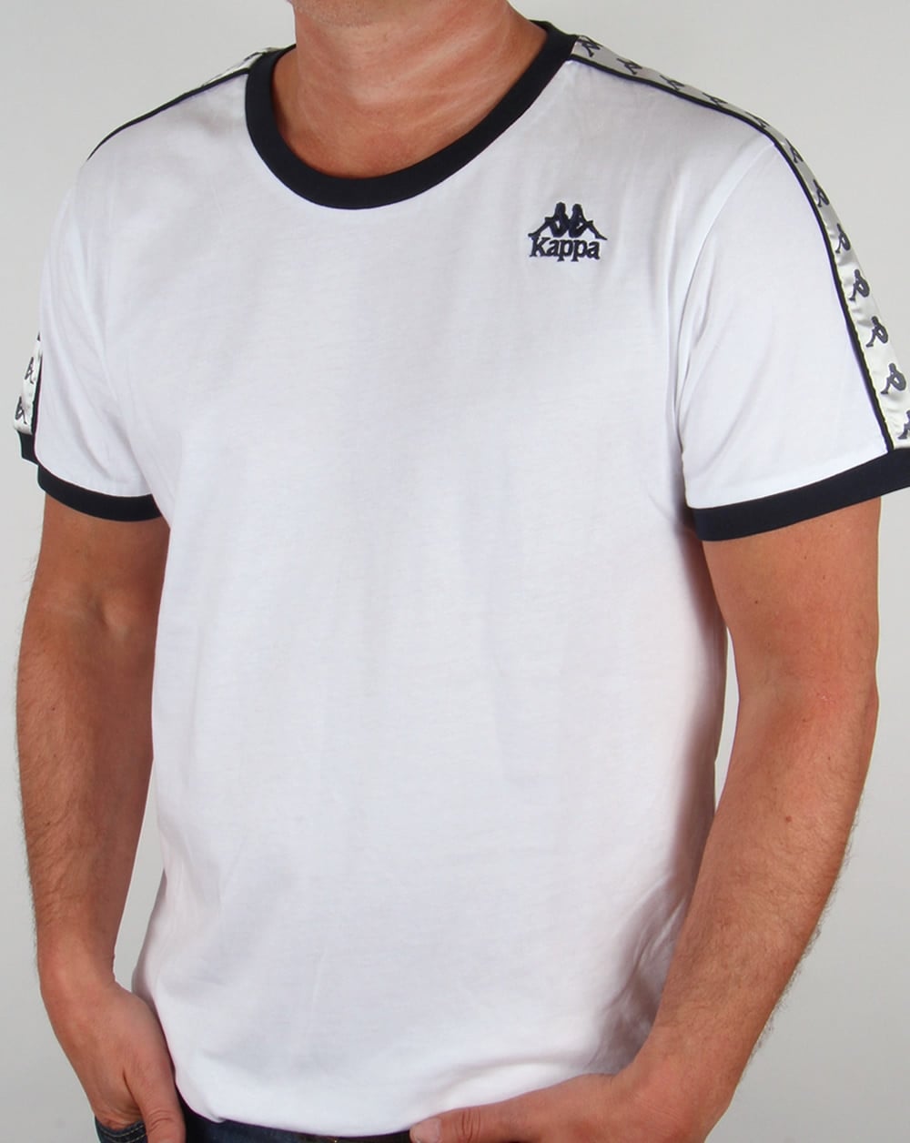 Robe Di Kappa – T-Shirt mit Logo-Ringband in Weiß