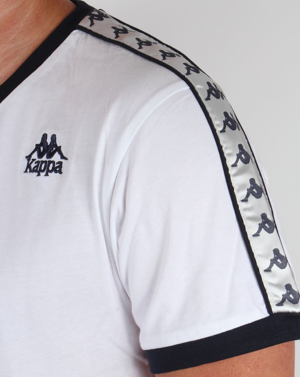 Robe Di Kappa – T-Shirt mit Logo-Ringband in Weiß