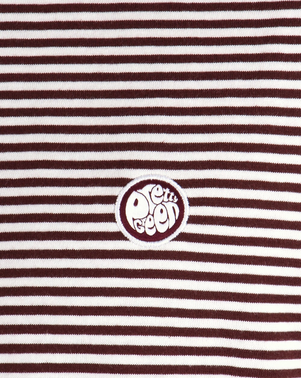 Pretty Green Gestreiftes Feeder T-Shirt Burgunderrot