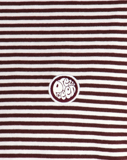 Pretty Green Gestreiftes Feeder T-Shirt Burgunderrot