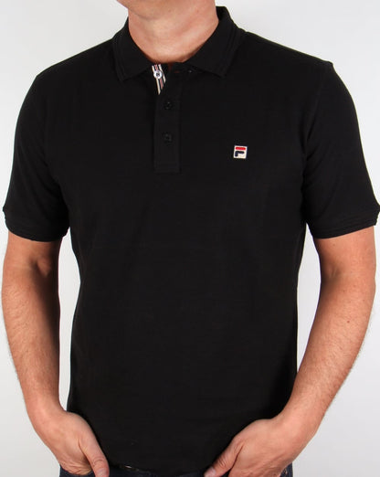 Fila Vintage Smarta Poloshirt Schwarz
