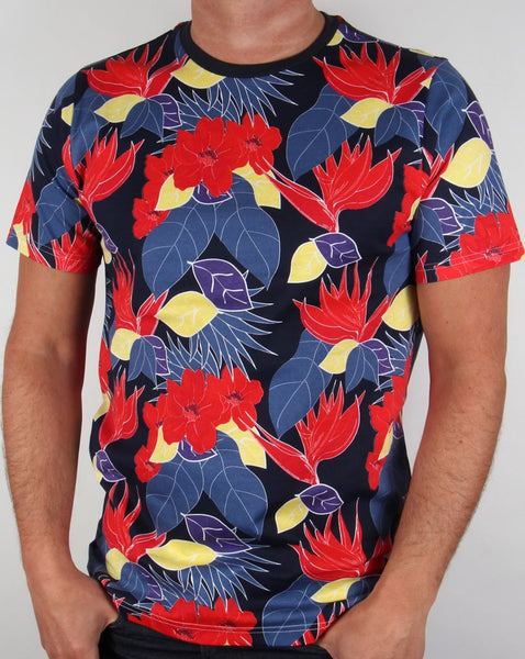 Luke Pollen Count Printed T-shirt Marina Navy