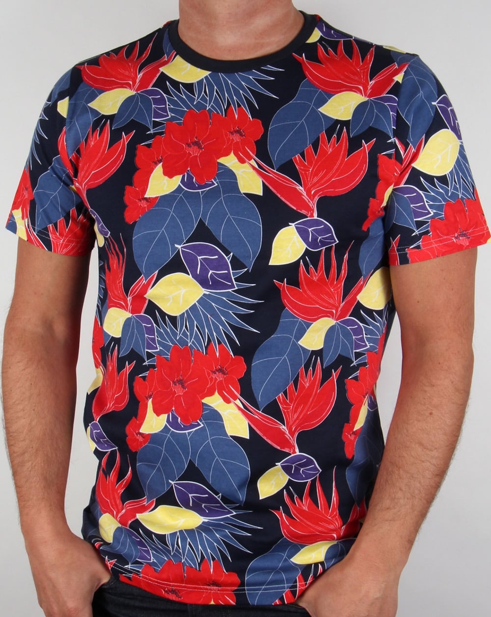 Luke – T-Shirt mit Pollen Count-Print, Marina Navy