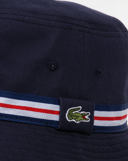 Lacoste Bucket Sonnenhut Marineblau mit Besatz