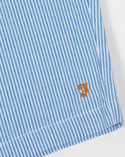 Farah Hawking Stripe Shorts Weiß/Blau