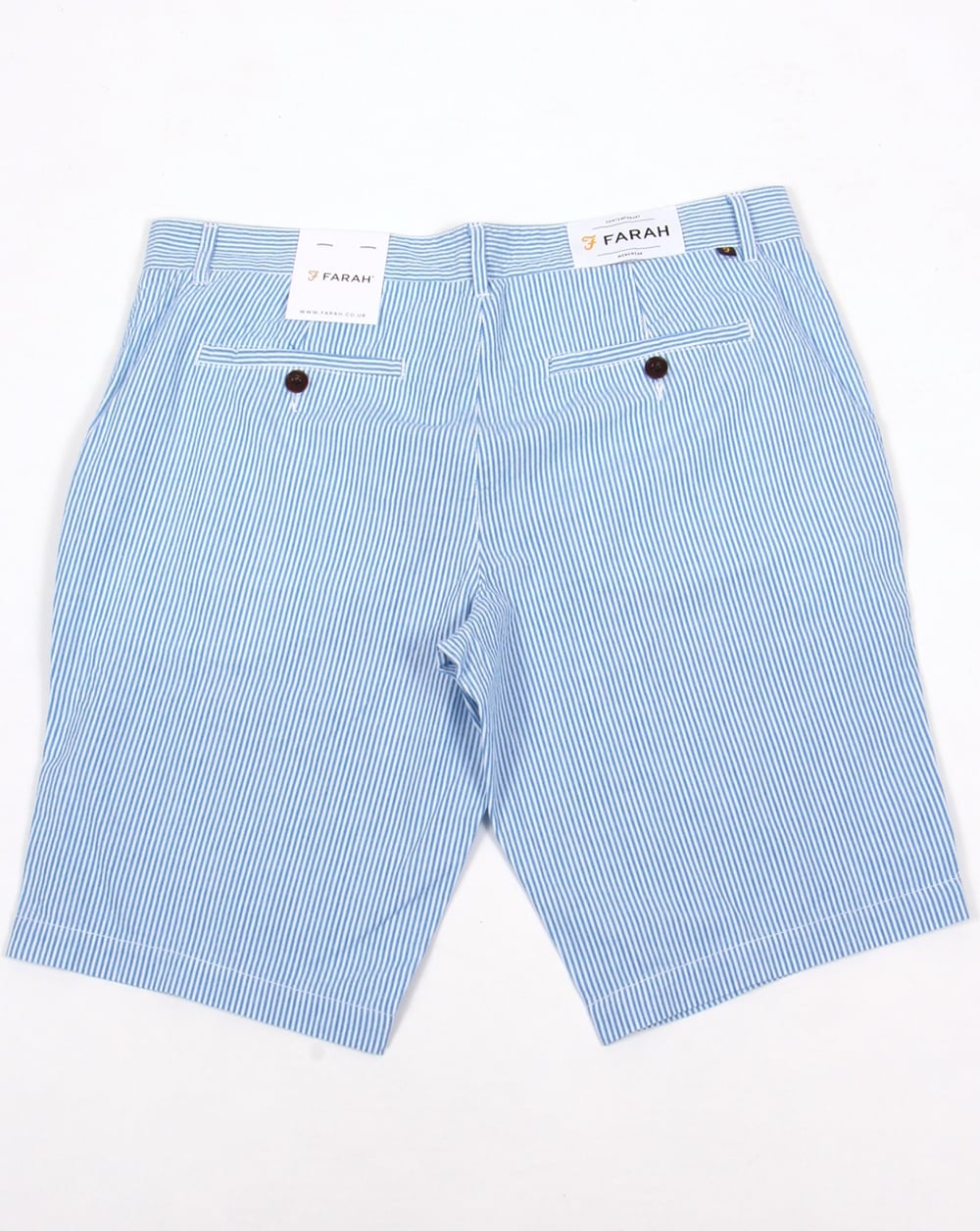 Farah Hawking Stripe Shorts Weiß/Blau