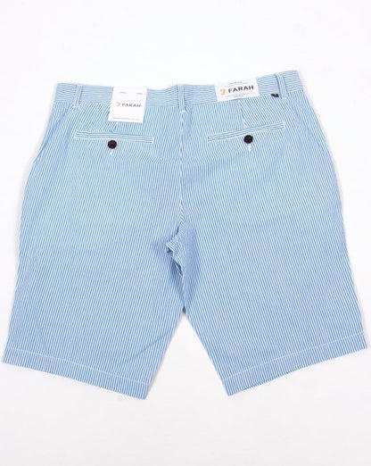 Farah Hawking Stripe Shorts Weiß/Blau