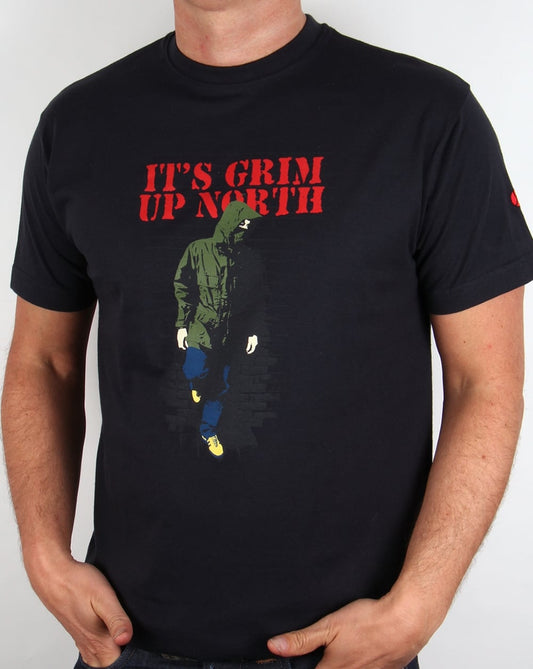 80s Casuals Its Grim Up North T-Shirt Schwarz
