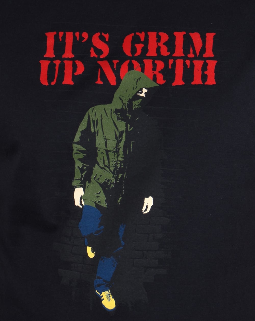 80s Casuals Its Grim Up North T-Shirt Schwarz