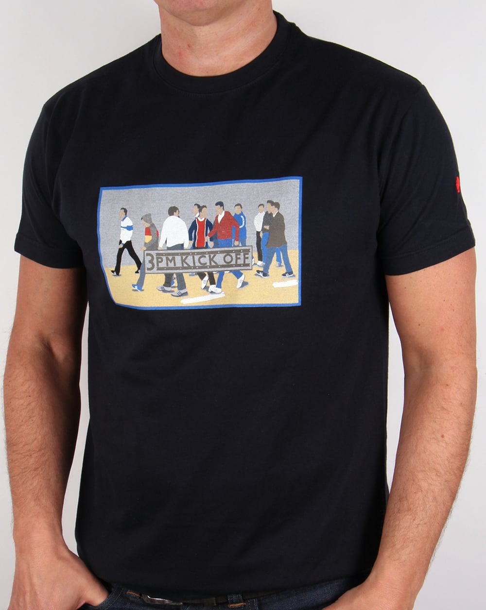 80s Casuals 3pm Kick Off T-Shirt Dunkelmarine