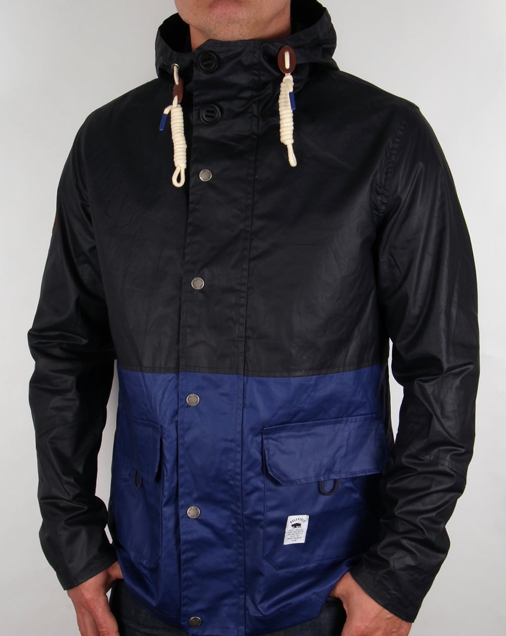 Bellfield Block Colour Fisherman Jacke Dunkelmarineblau/Royalblau