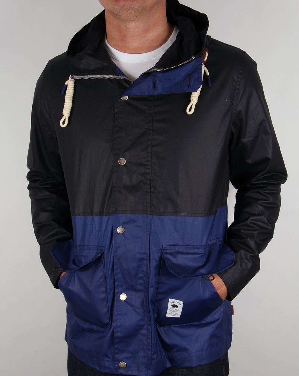 Bellfield Block Colour Fisherman Jacke Dunkelmarineblau/Royalblau