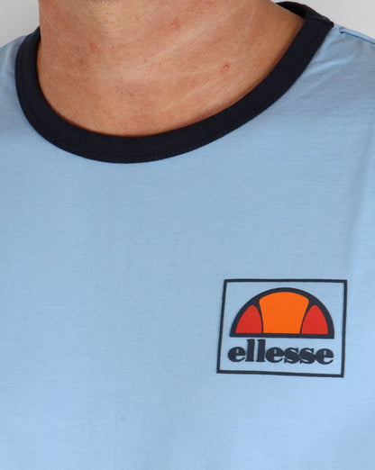 Ellesse – Neues Ringer-T-Shirt, Himmelblau