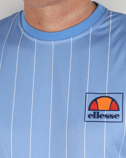 Ellesse – Gestreiftes T-Shirt Himmelblau