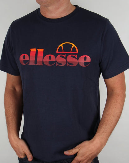 Ellesse – Sunset Logo T-Shirt in Marineblau