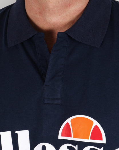 Ellesse – Poloshirt mit offenem Kragen, Marineblau