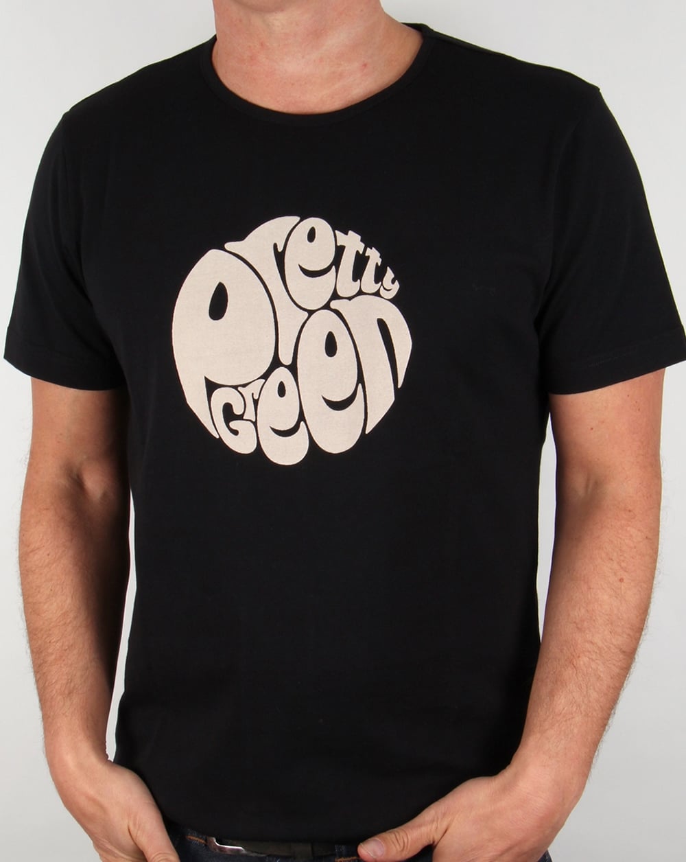 Pretty Green – Eastfields – Schwarzes T-Shirt mit Logo