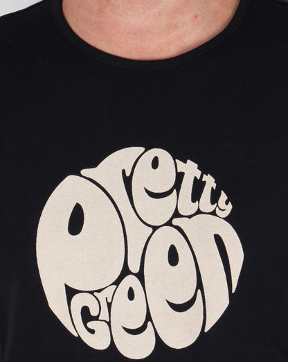 Pretty Green – Eastfields – Schwarzes T-Shirt mit Logo