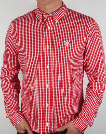 Pretty Green Ebsworth Gingham Hemd Rot