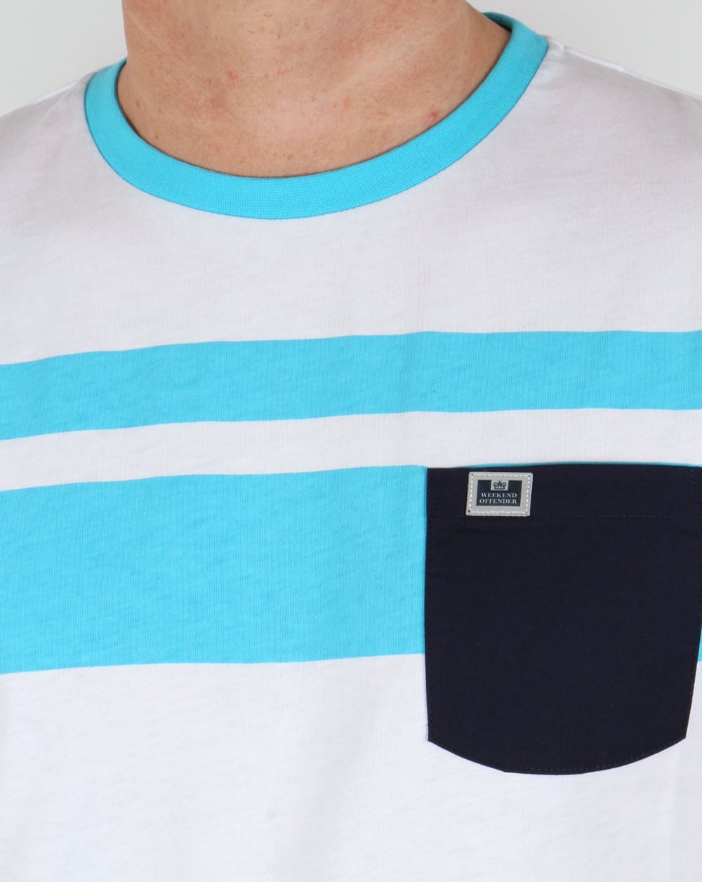 Weekend Offender Quintessence T-Shirt Ozeanblau/Weiß