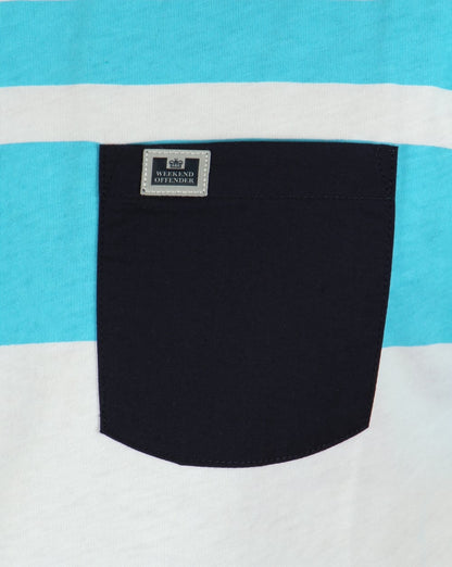 Weekend Offender Quintessence T-Shirt Ozeanblau/Weiß