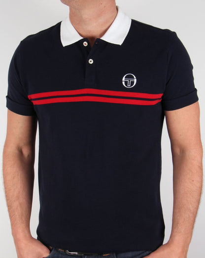 Sergio Tacchini Super Mac Poloshirt Marineblau/Weiß/Rot