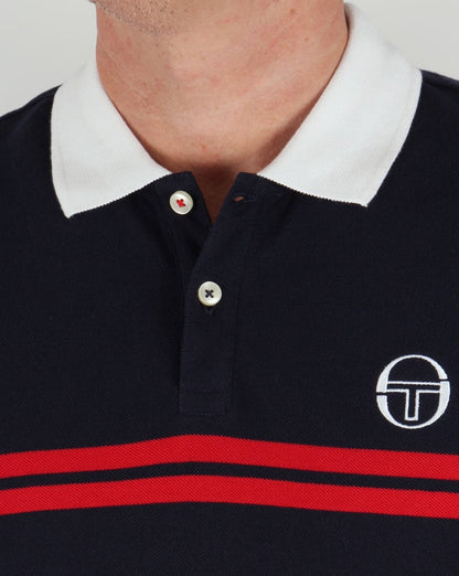 Sergio Tacchini Super Mac Poloshirt Marineblau/Weiß/Rot